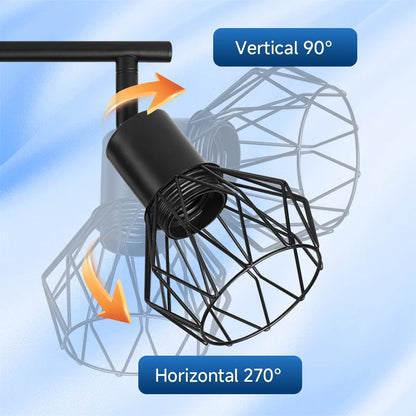 Plafonnier LED E27 en fer, angle réglable, design contemporain pour intérieur