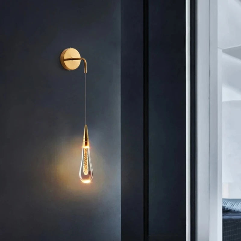 Applique Murale Cristal Moderne LED Gouttes de Pluie pour Intérieur