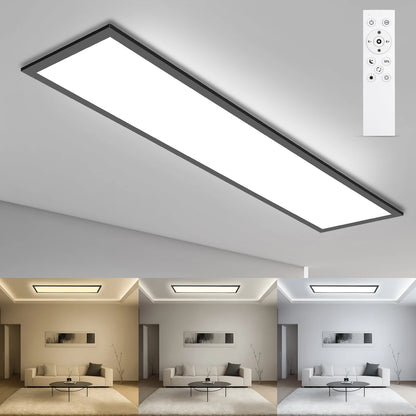 Plafonnier LED 100×25 cm 30 W dimmable, lumière variable 3000-6500 K avec télécommande, design moderne