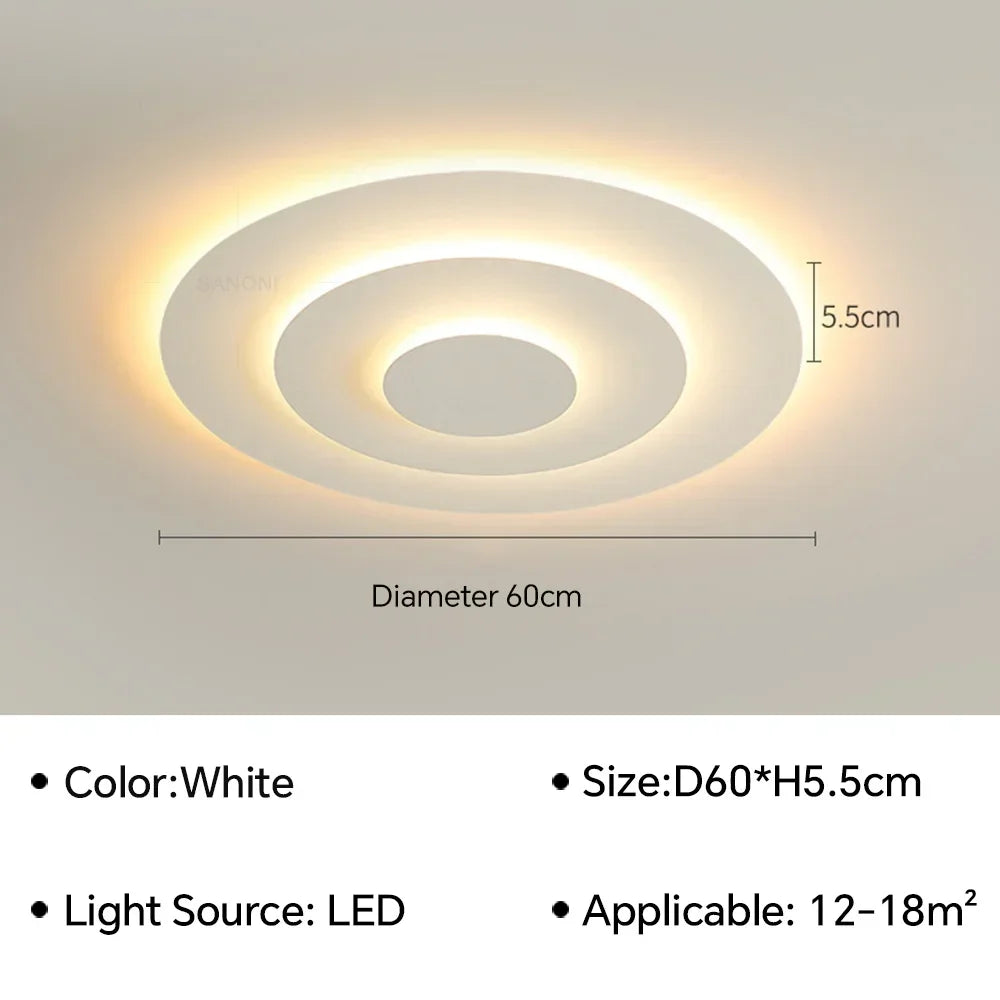 Plafonnier LED Moderne en Aluminium et Acrylique, Luminaire Décoratif pour Salon et Bureau