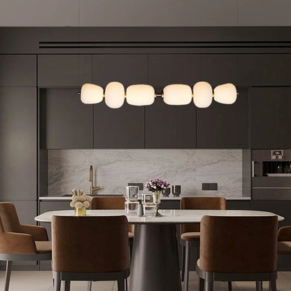 Suspension en verre style crème française, luminaire intérieur élégant