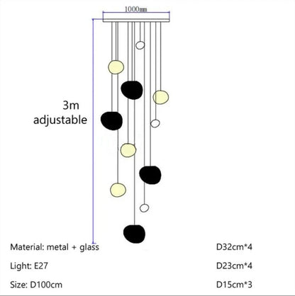 Suspension LED en verre blanc Gregg, design moderne pour villa et escalier