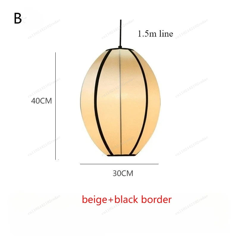 Suspension lanterne en soie Zen style japonais médiéval pour salon