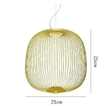 Suspension cage à oiseaux en fer Foscarini, lumière LED design luxe pour salon et restaurant
