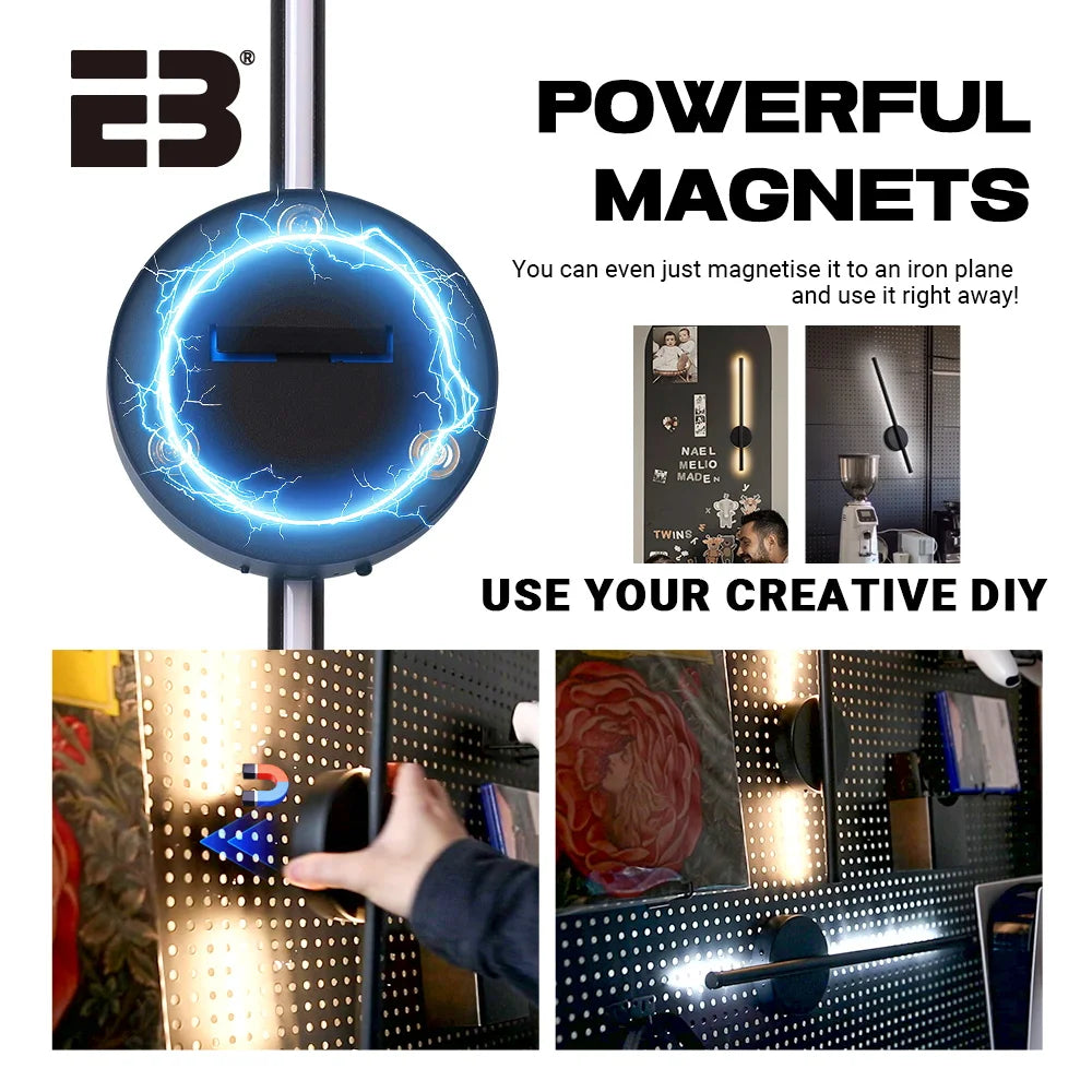 Applique Murale LED Rechargeable Aluminium à Intensité Variable avec Télécommande, Lot de 2, 50 et 80 cm