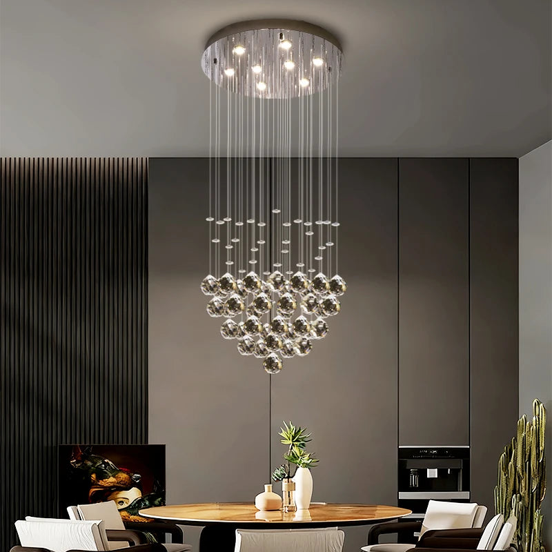 Suspension moderne en cristal pour salon et cuisine, lustre élégant