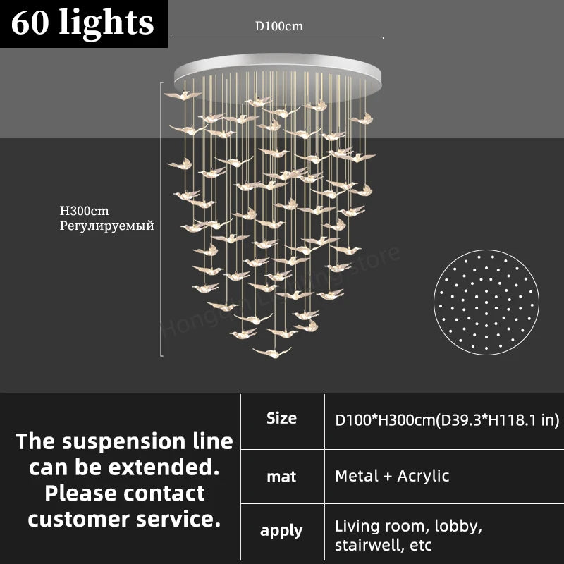 Lustre suspendu en verre et métal style moderne pour hall d’hôtel