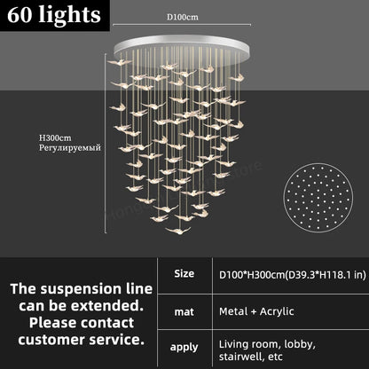 Lustre suspendu en verre et métal style moderne pour hall d’hôtel