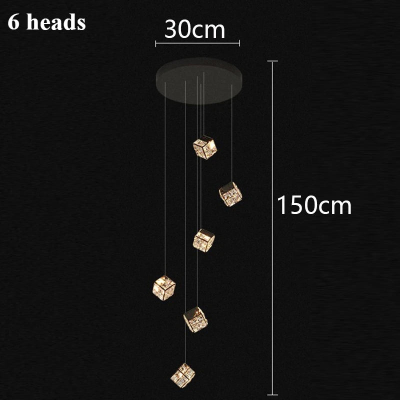 Lustre plafond moderne en cristal LED réglable 3000K-6000K