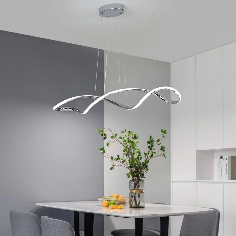 Suspension LED Moderne à Intensité Variable avec Télécommande – Hauteur Réglable 92 cm, Éclairage Îlot et Salle à Manger