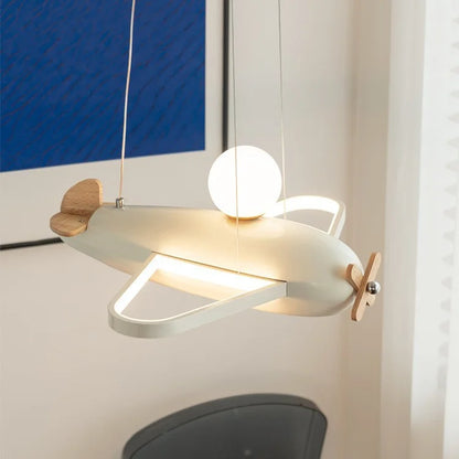 Plafonnier avion dessin animé LED blanc design créatif pour chambre enfant et salon