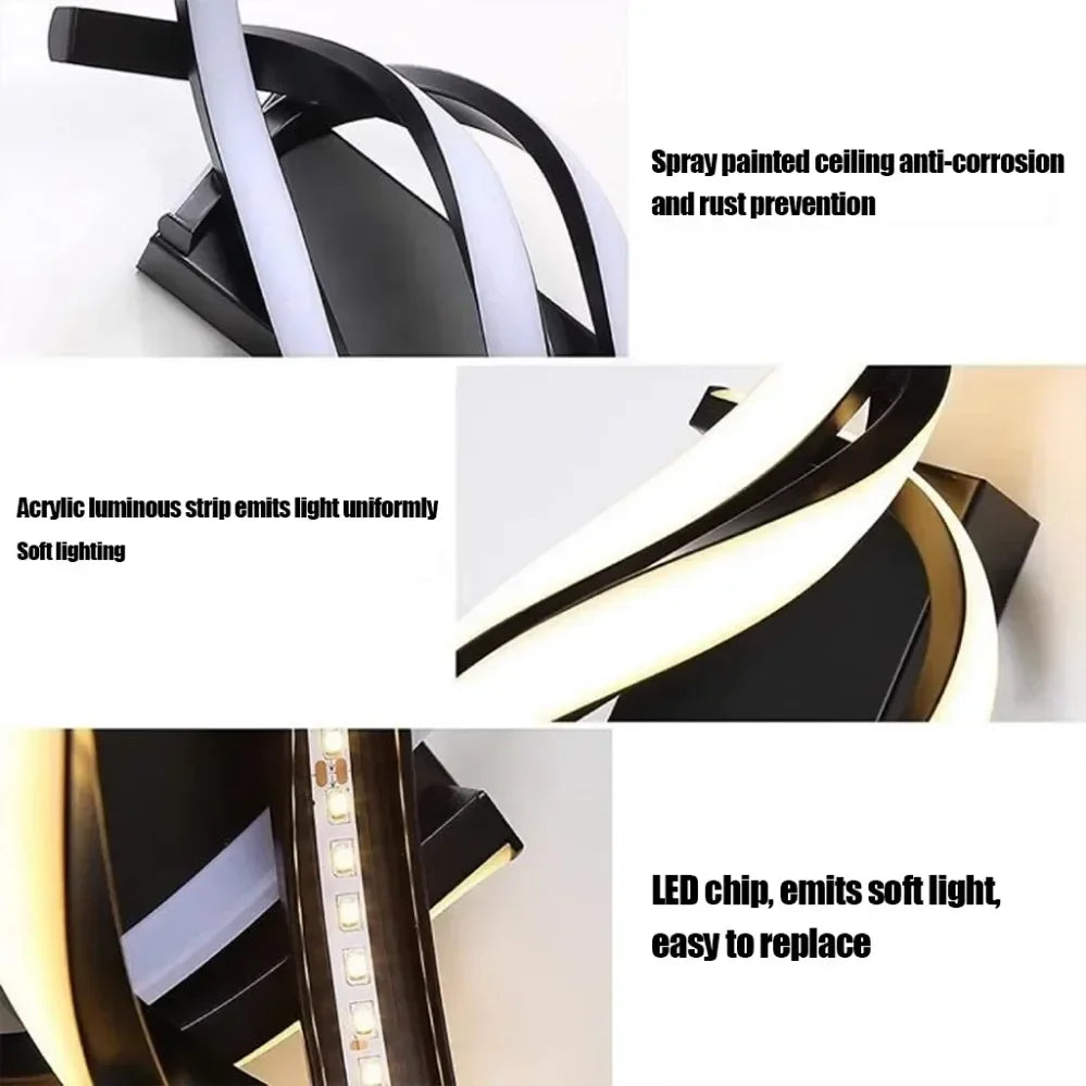 Applique Murale LED Moderne Design Spirale Aluminium Lumière Chaude