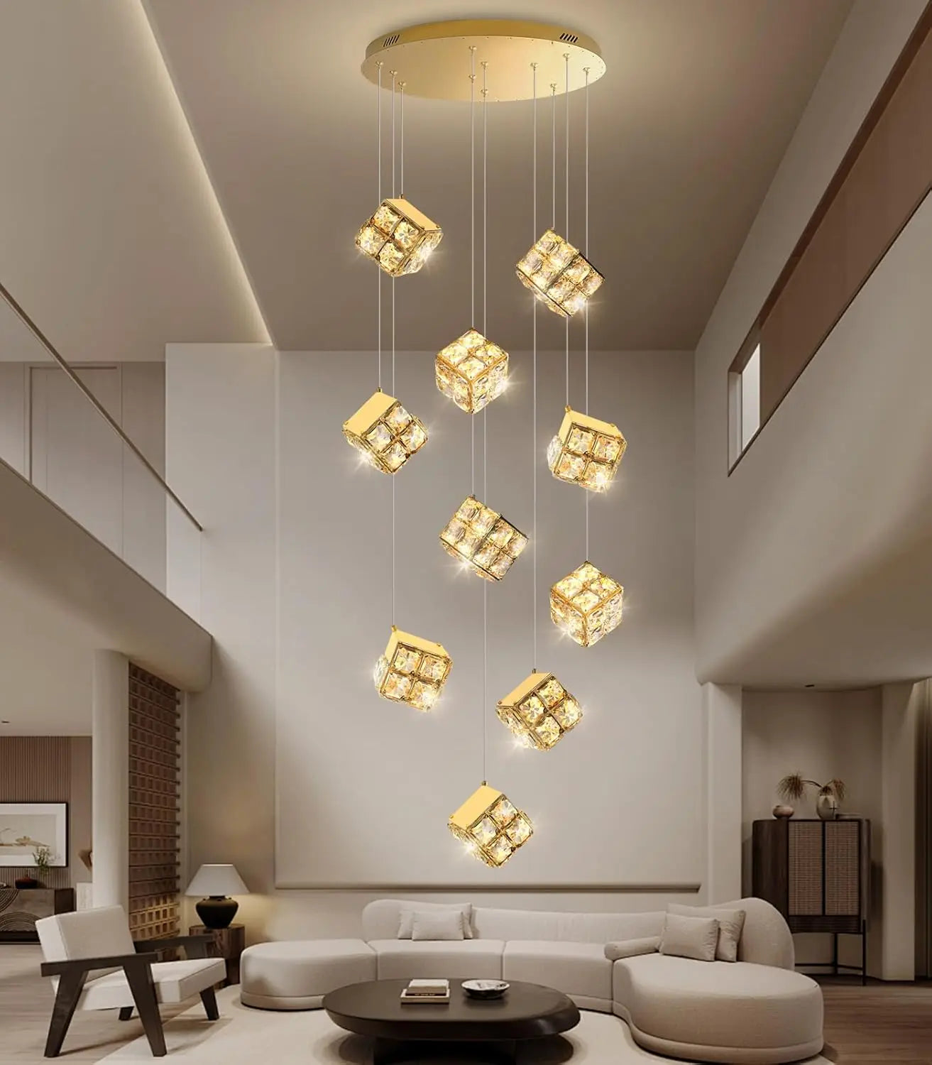 Lustre plafond moderne en cristal LED réglable 3000K-6000K