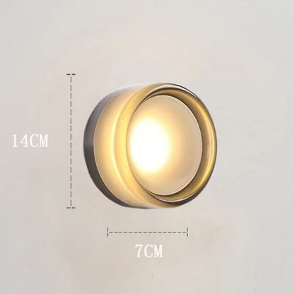 Applique Murale Ronde Moderne LED en Aluminium, Lumière Chaude Ambiante