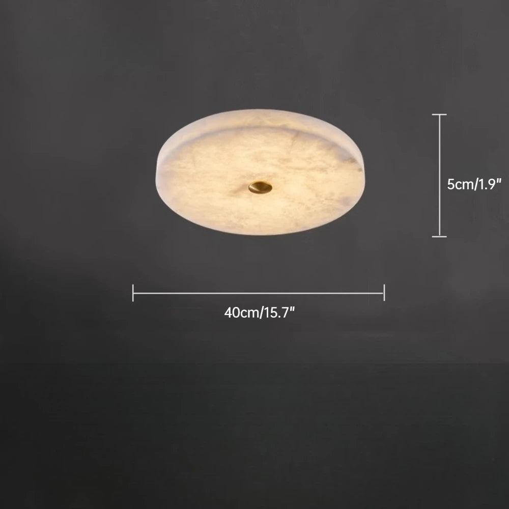 Plafonnier LED Circulaire en Marbre Naturel et Cuivre Ultra-Mince Moderne