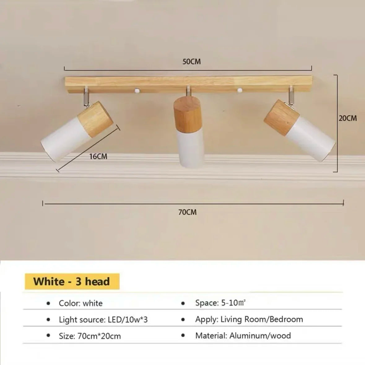 Plafonnier LED rotatif en bois au design nordique moderne, éclairage intérieur chaleureux