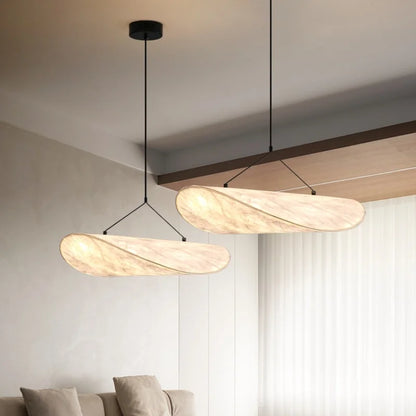 Suspension LED en Soie Tricotée Main, Luminaire Moderne pour Ambiance Chaleureuse