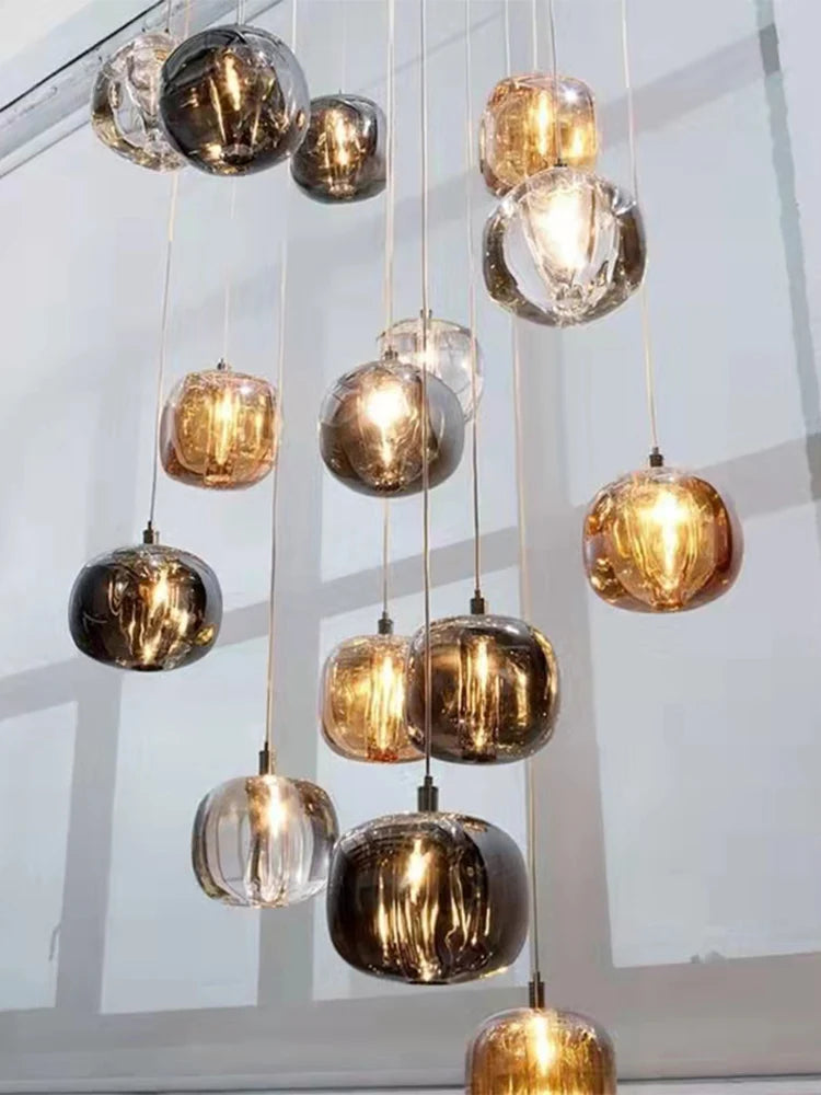 Suspension LED moderne en cristal K9, lumière chaude pour salon et salle à manger