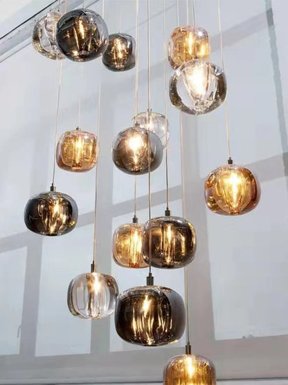 Suspension LED moderne en cristal K9, lumière chaude pour salon et salle à manger
