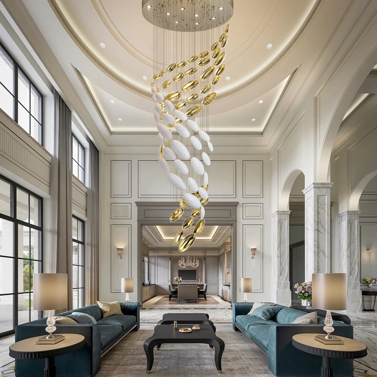 Lustre moderne en fer style ciel étoilé pour halls et boutiques