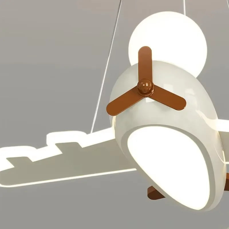 Plafonnier avion dessin animé LED blanc design créatif pour chambre enfant et salon