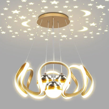 Suspension LED moderne nordique en aluminium, lumière chaude pour salon et salle à manger
