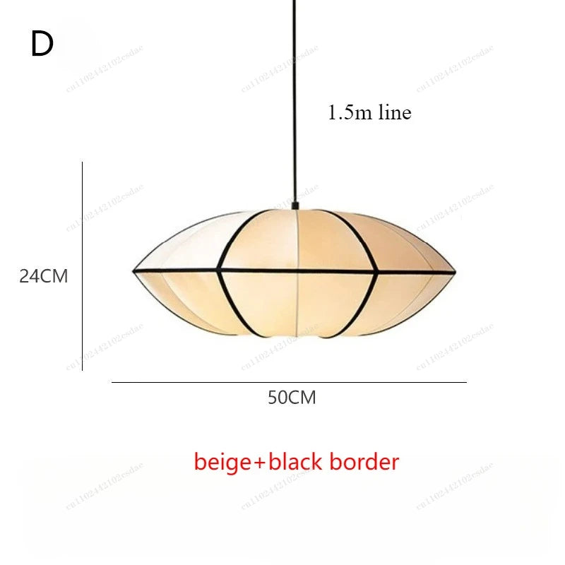 Suspension lanterne en soie Zen style japonais médiéval pour salon