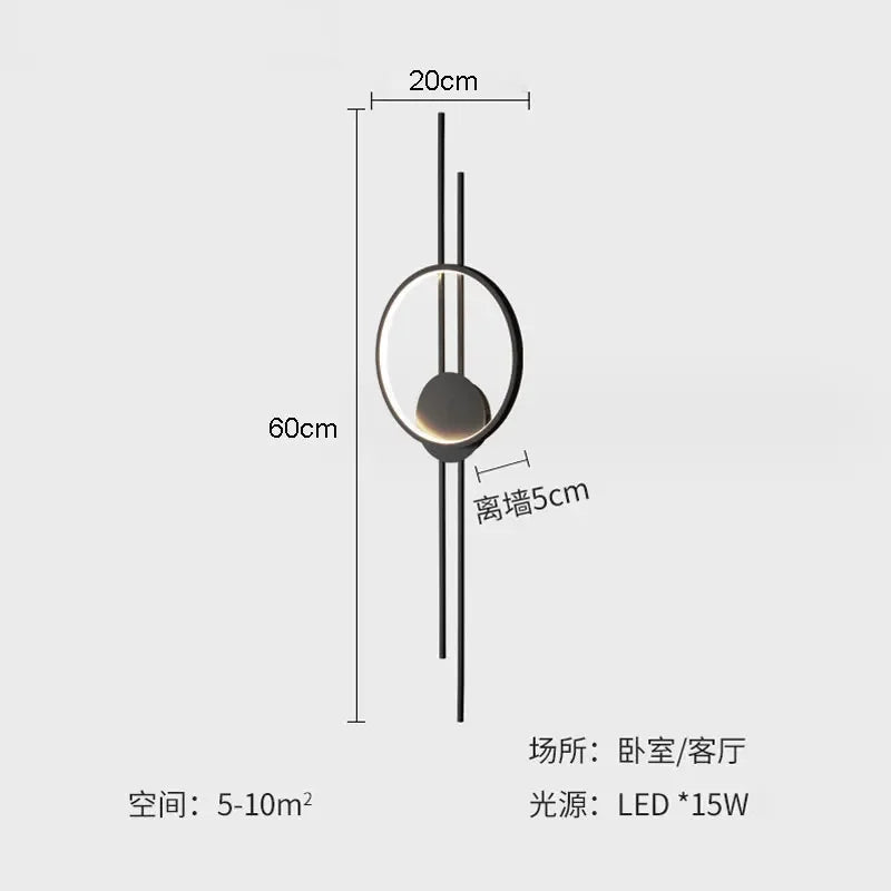 Applique Murale LED Nordique Moderne en Aluminium pour Salon et Chambre