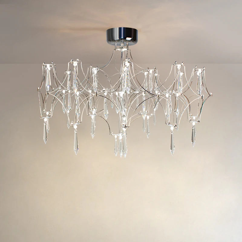 Suspension moderne en cristal pour salon et chambre, éclairage LED dimmable