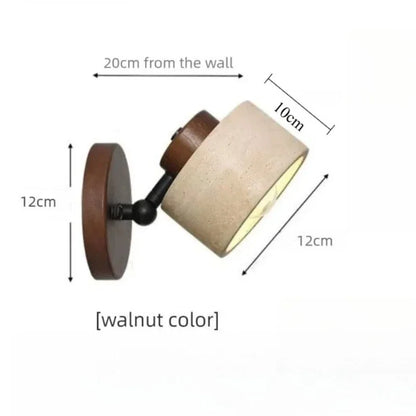 Applique Murale Pierre Jaune Style Japonais Wabi-Sabi avec Interrupteur, Ambiance Chaleureuse