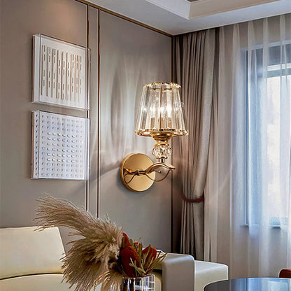 Applique Murale LED Moderne en Cristal avec Abat-jour pour Intérieur Cosy