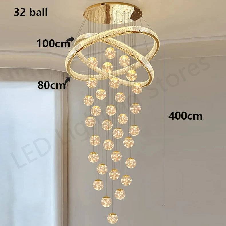 Lustre en cristal moderne pour salon, hall et loft, éclairage cosy à intensité variable