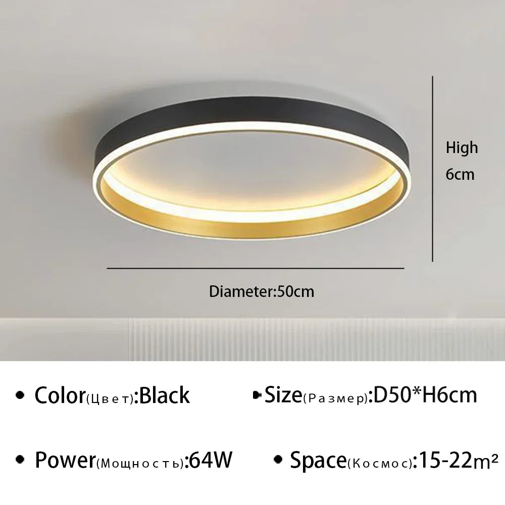 Plafonnier LED moderne en aluminium pour intérieur design élégant