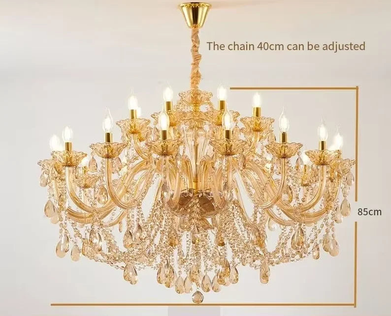 Lustre en cristal européen moderne pour salon et salle à manger élégante