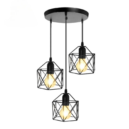 Suspension LED Vintage Nordique en Fer pour Cuisine et Salon