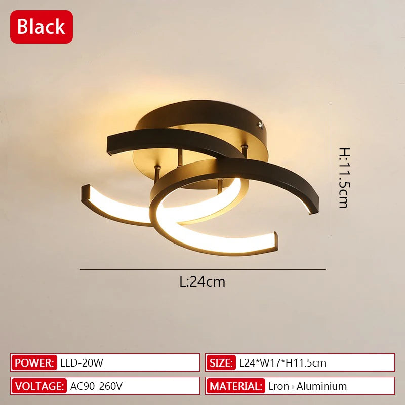 Plafonnier LED moderne dimmable à télécommande, design contemporain en aluminium, lumière chaude ou blanche, installation en surface