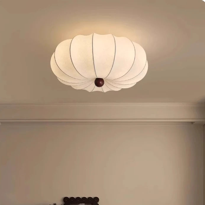 Plafonnier Vintage en Soie Style Japonais Wabi Sabi, Lumière Chaude pour Chambre et Salle à Manger