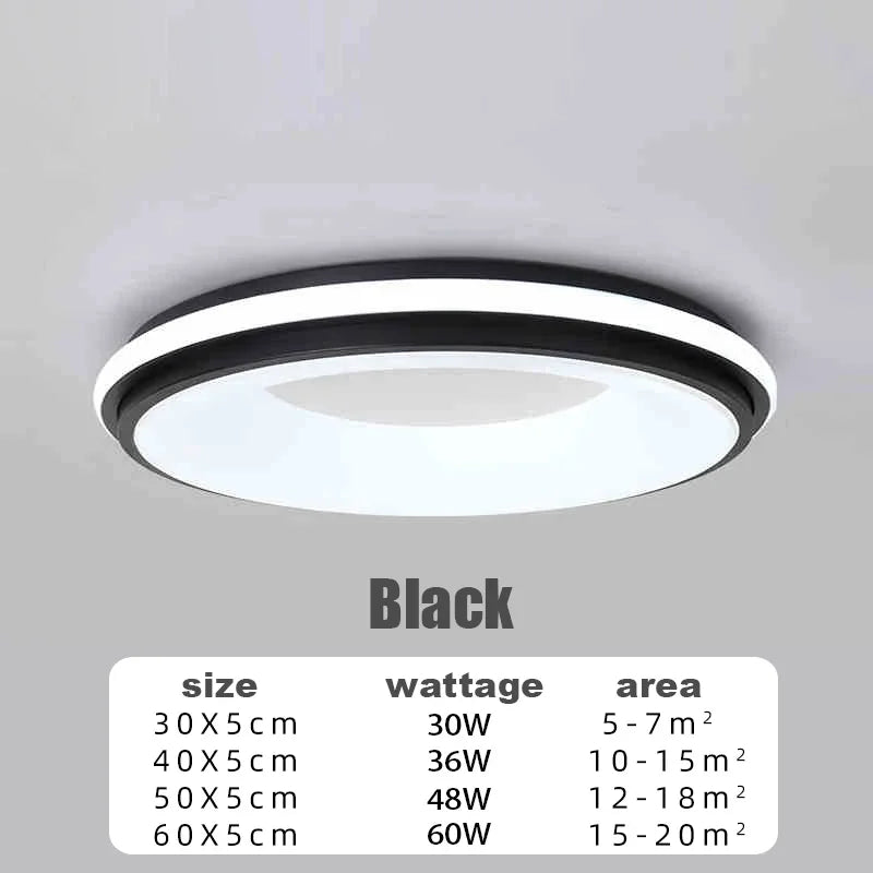 Plafonnier LED Macaron Nordique 30W-48W, lumière chaude, design contemporain