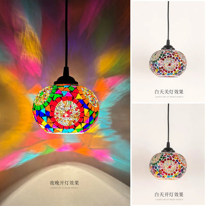 Suspension mosaïque en alliage style bohème pour chambre et salle à manger