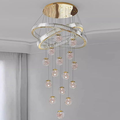 Lustre en cristal moderne pour salon, hall et loft, éclairage cosy à intensité variable