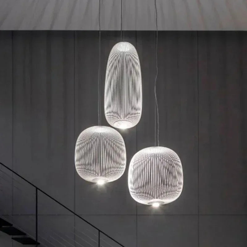 Suspension cage à oiseaux en fer Foscarini, lumière LED design luxe pour salon et restaurant