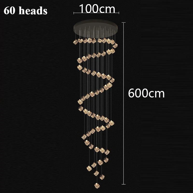 Lustre plafond moderne en cristal LED réglable 3000K-6000K
