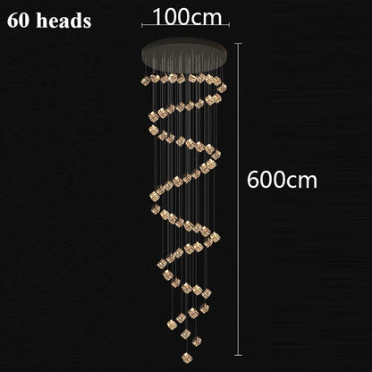 Lustre plafond moderne en cristal LED réglable 3000K-6000K