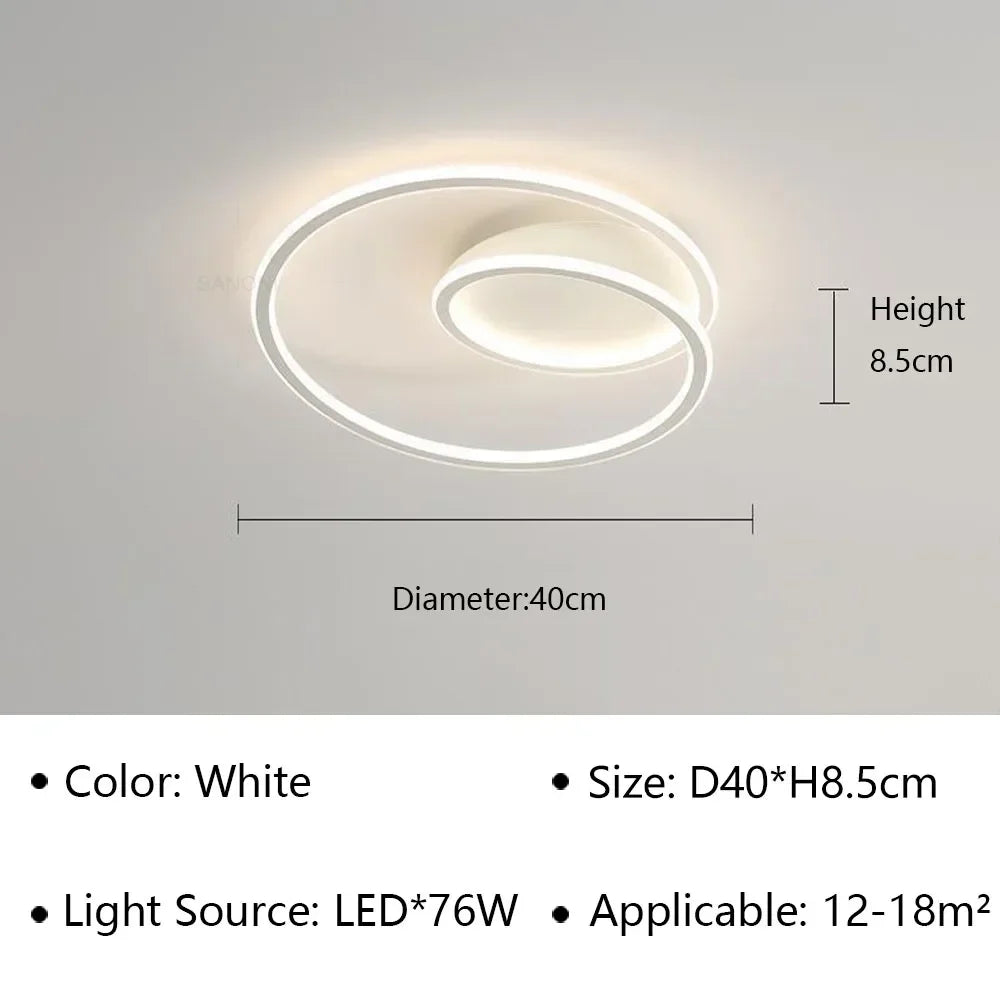 Plafonnier LED Moderne en Aluminium et Acrylique, Luminaire Décoratif pour Salon et Bureau