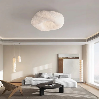 Plafonnier nuage moderne en soie Wabi Sabi LED pour salon et chambre