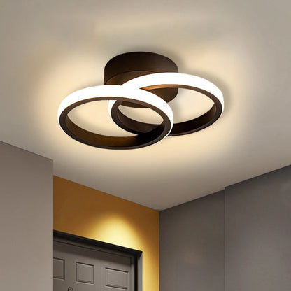 Plafonnier LED moderne dimmable à télécommande, design contemporain en aluminium, lumière chaude ou blanche, installation en surface