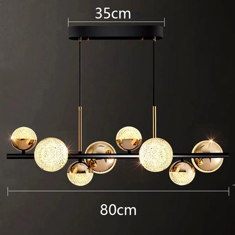 Suspension LED moderne en alliage avec lumière chaude, pour salon et salle à manger