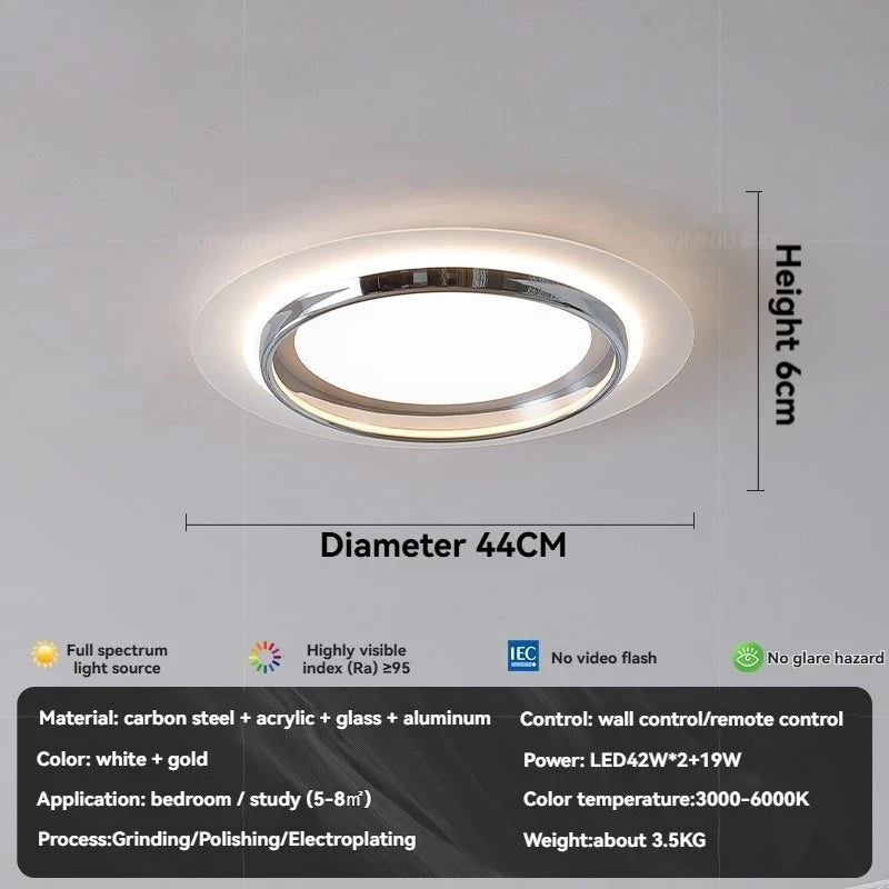 Plafonnier LED moderne en acrylique à coins arrondis, lumière chaleureuse pour intérieur élégant