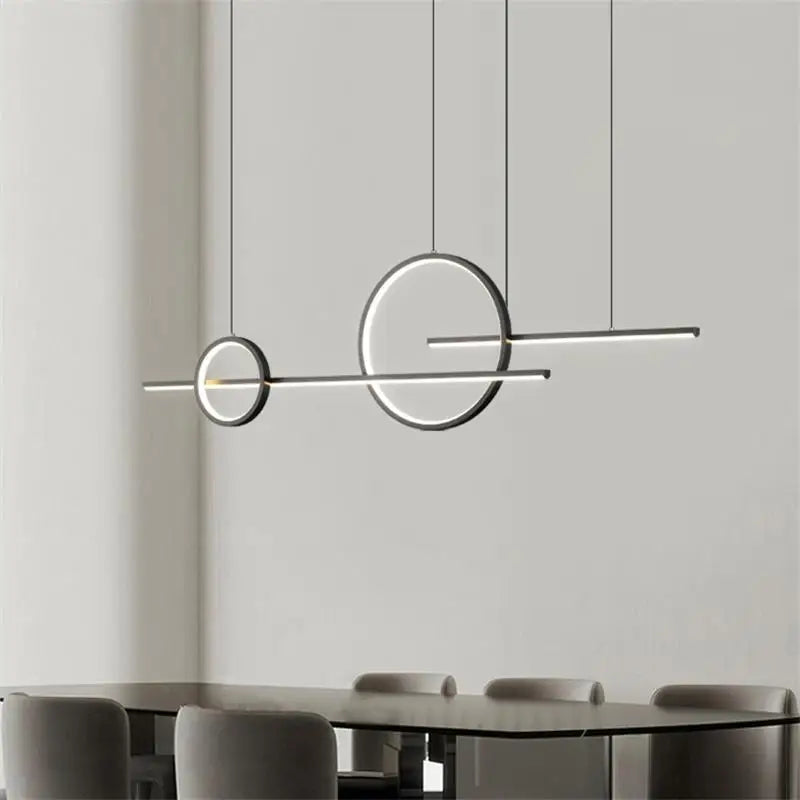 Suspension LED QIYIMEI en aluminium, lumière chaude pour salon et salle à manger