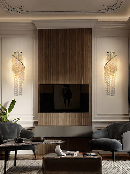 Applique Murale Cristal K9 Luxe avec Pompon, Lumière Chaude Ambiance Cosy